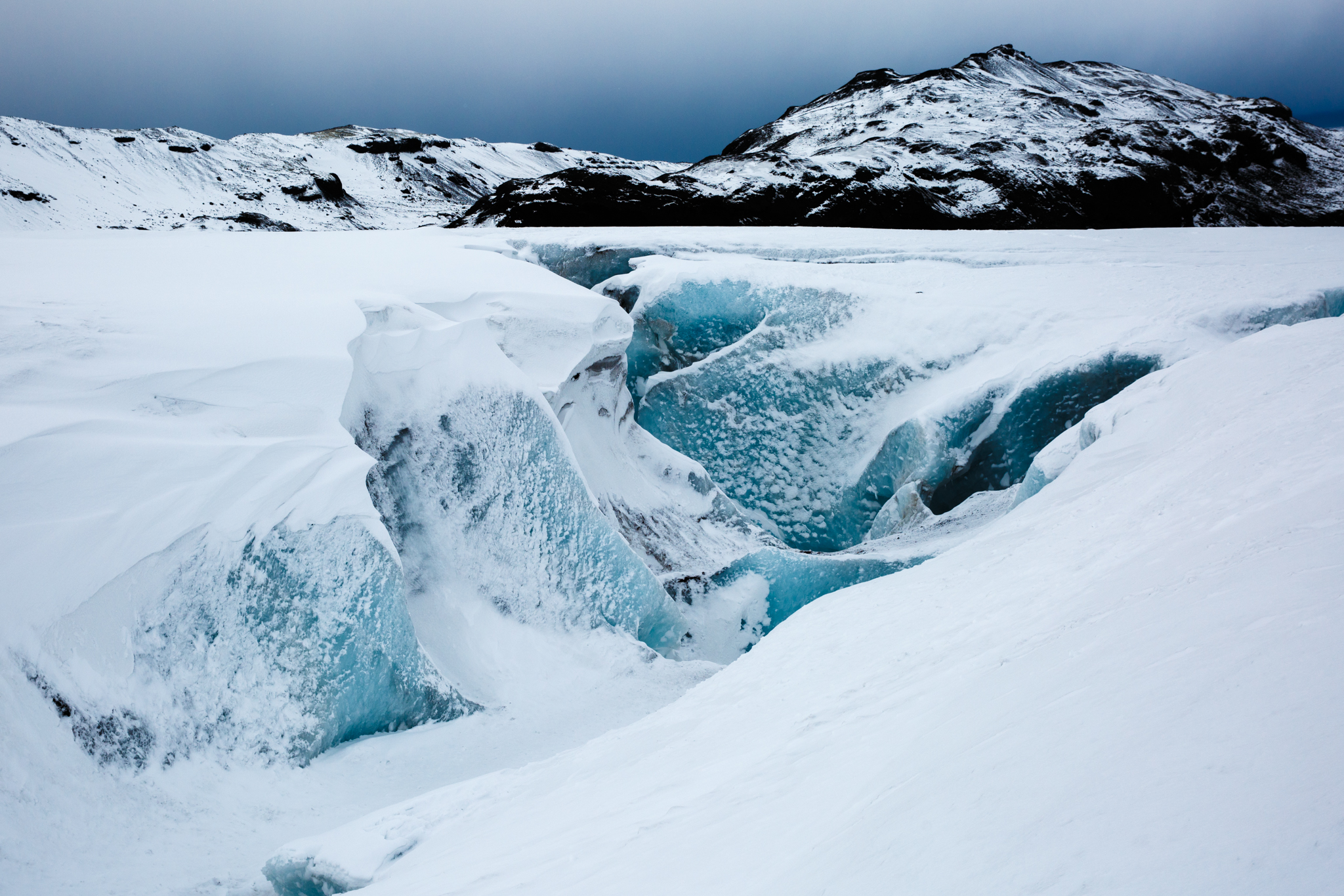 Glacier Solheimajokull au Sud-Ouest de l'Islande